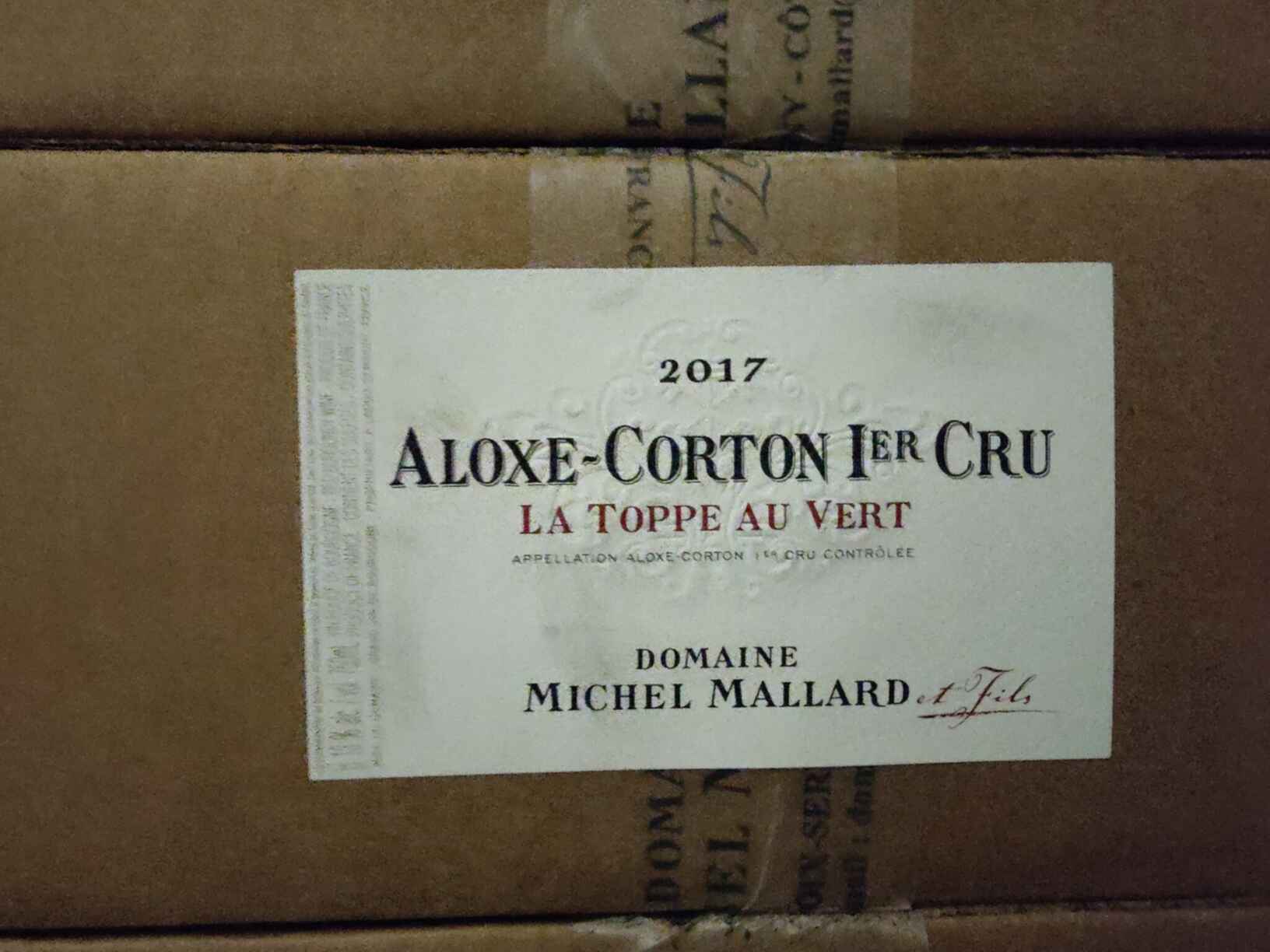 Michel Mallard Aloxe Corton 1er Cru La Toppe Au Vert 2017