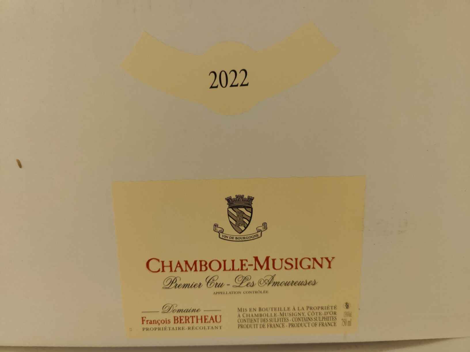 François Bertheau Chambolle Musigny Les Amoureuses 1er Cru 2022