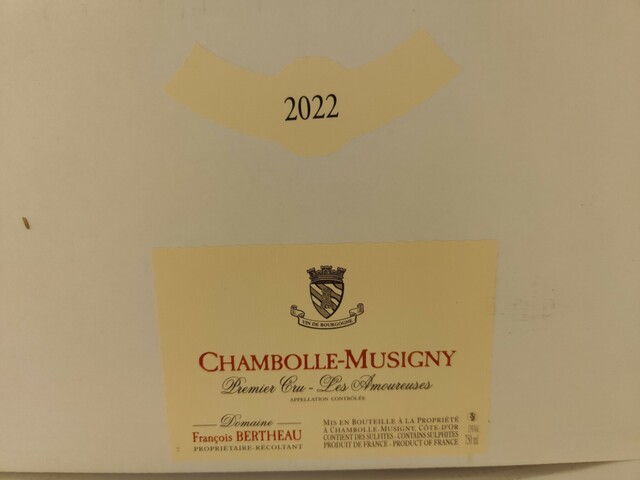 Bertheau Chambolle Musigny Les Amoureuses 1er Cru, 2022
